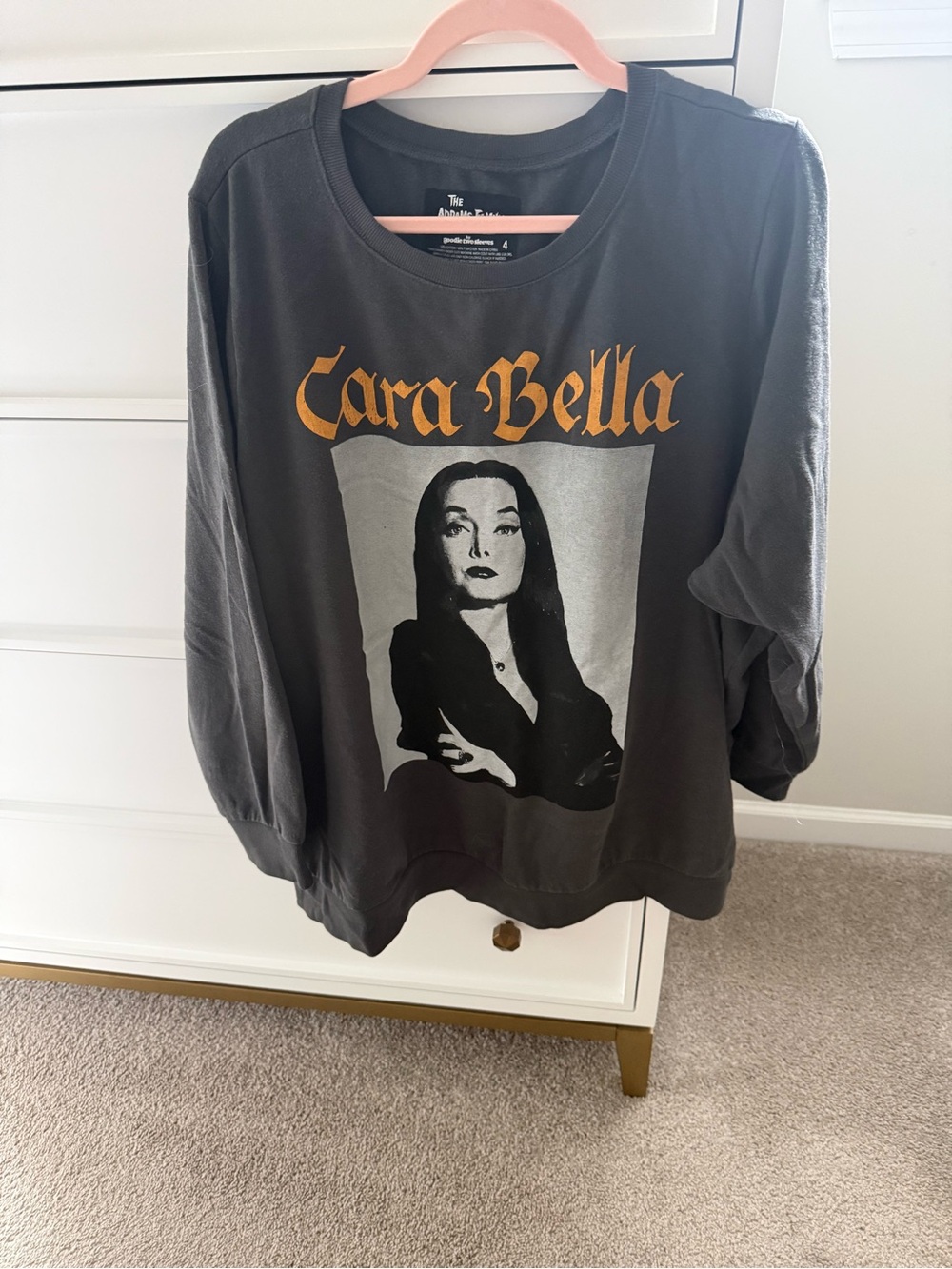 torrid Black Sweatshirt with Gold Cara Bella Graphic
